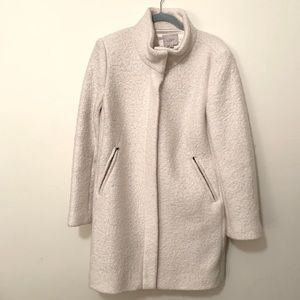 Loft jacket, soft white, funnel neck boucle, sz L